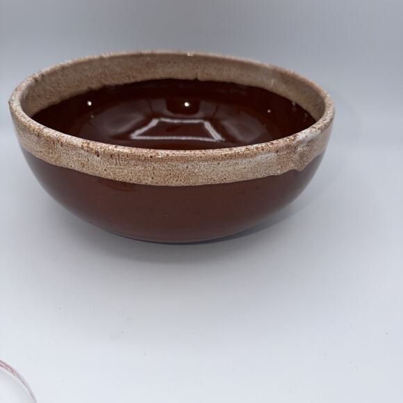 Vintage Brown Drip Glaze Large Pottery Serving Bowl 9” Dia X 4” USA 70s MCM 1973 - Picture 4 of 10